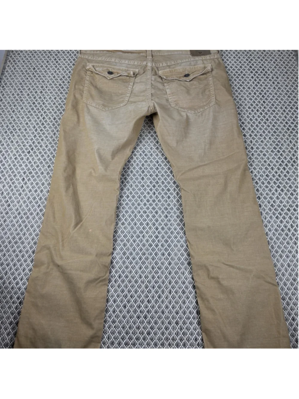 True Religion Ricky Relaxed Straight Corduroy Pants Men’s 42 Beige Tan USA Y2K - Picture 3 of 12